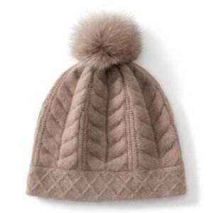 Seasonal ball leaf knitted cashmere hat is fashionable, casual and versatile for commuting