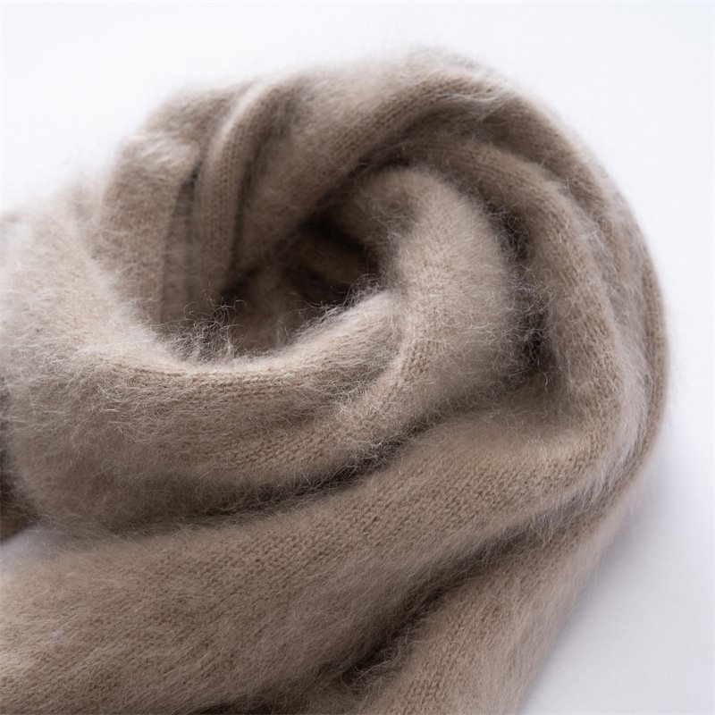 Cashmere brushed scarf, warm and thickened solid color scarf, high-end texture, skin-friendly and soft cashmere scarf - Image 2