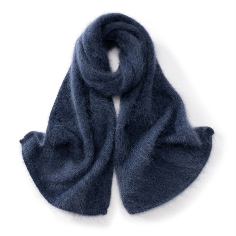 Cashmere brushed scarf, warm and thickened solid color scarf, high-end texture, skin-friendly and soft cashmere scarf - Image 5