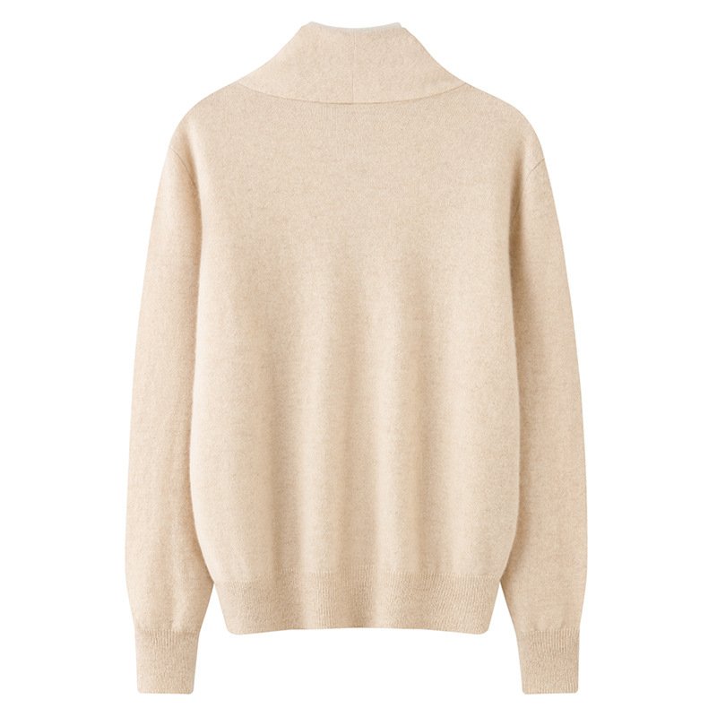 Early autumn cashmere women's versatile fake two-piece cardigan color-blocked commuting casual fashion high luxury sweater jacket - Image 3