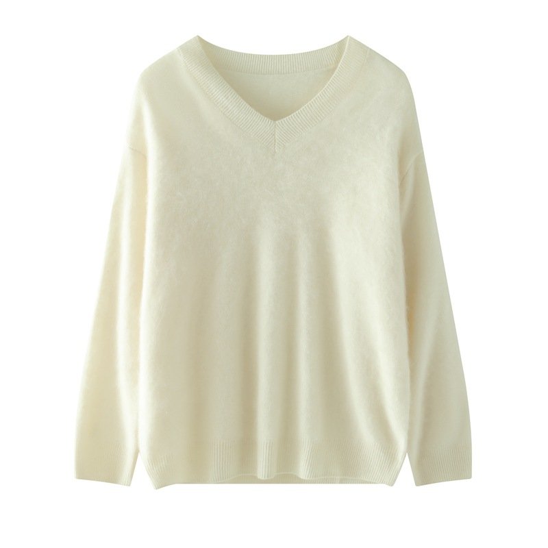 Ultra-fine wool collar loose-fitting solid color thick pullover brushed woolen sweater that does not shed lint - Image 10