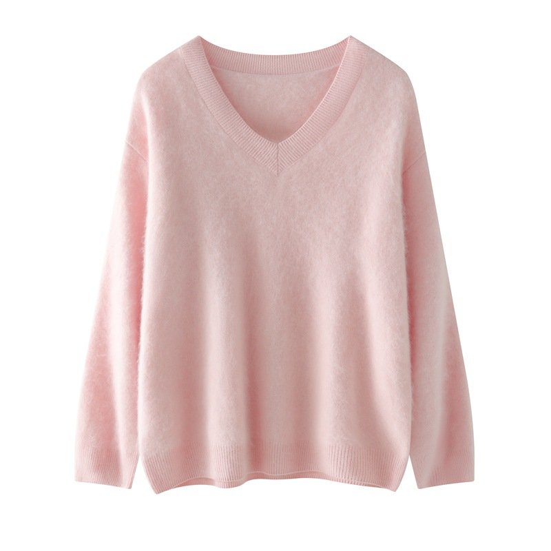 Ultra-fine wool collar loose-fitting solid color thick pullover brushed woolen sweater that does not shed lint - Image 12