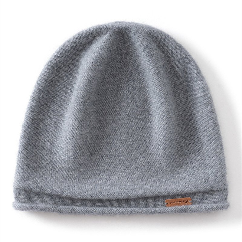 Season rolled edge knitted cashmere hat is fashionable, casual, versatile and warm for men and women - Image 12